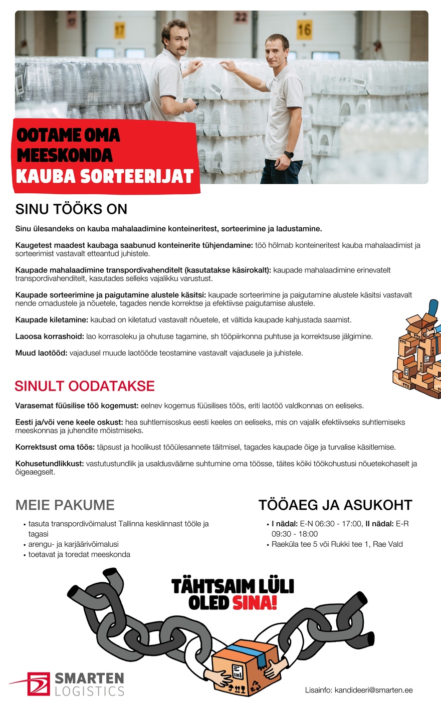 AS Smarten Logistics Kauba sorteerija