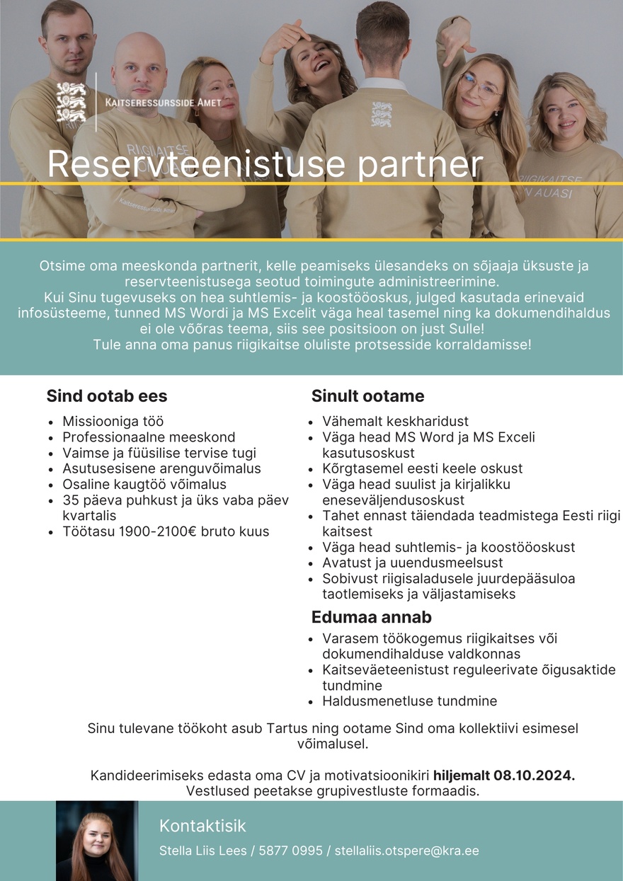 Kaitseressursside Amet Reservteenistuse partner