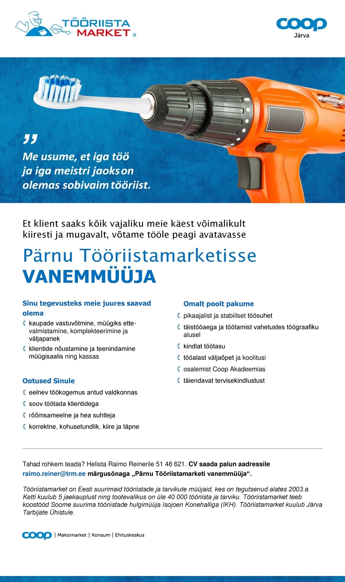 Coop Järva VANEMMÜÜJA Pärnu Tööriistamarket (COOP Järva)