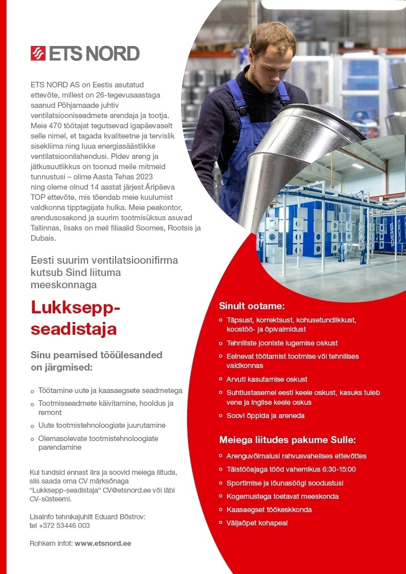 ETS NORD AS LUKKSEPP-SEADISTAJA