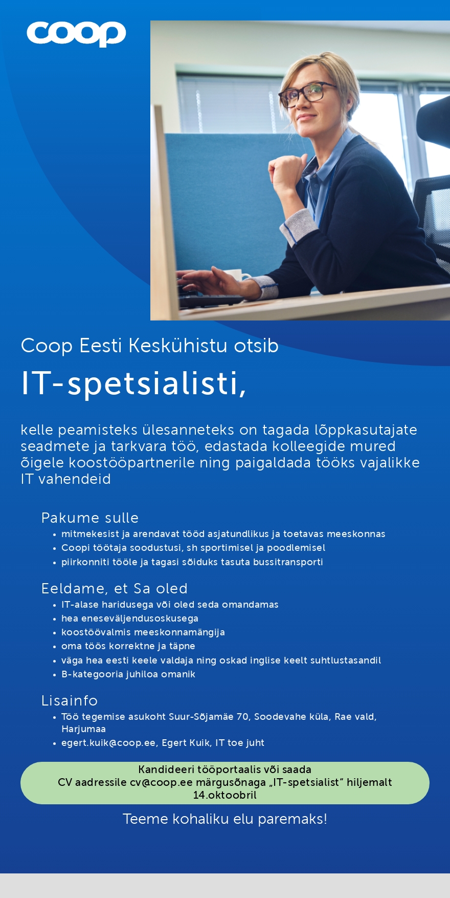 Coop Eesti Keskühistu IT-spetsialist