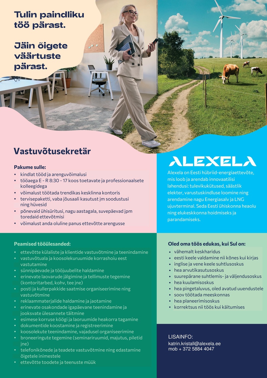 AS Alexela Vastuvõtusekretär