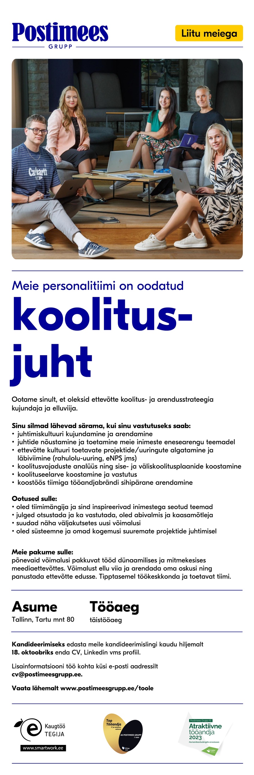 Postimees Grupp AS Koolitusjuht