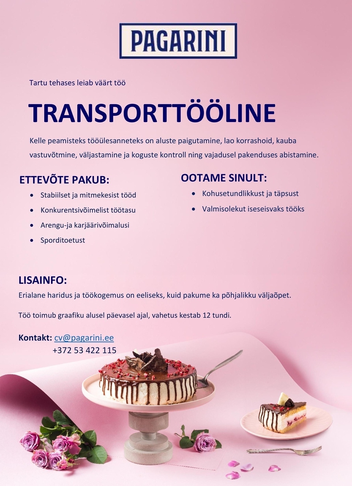 Pagarini OÜ Transporttööline