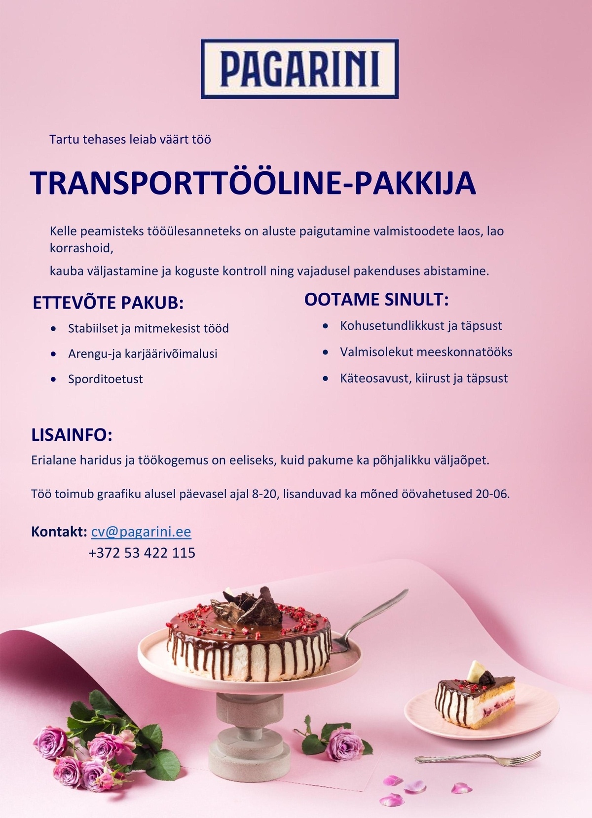 Pagarini OÜ Transporttööline - pakkija