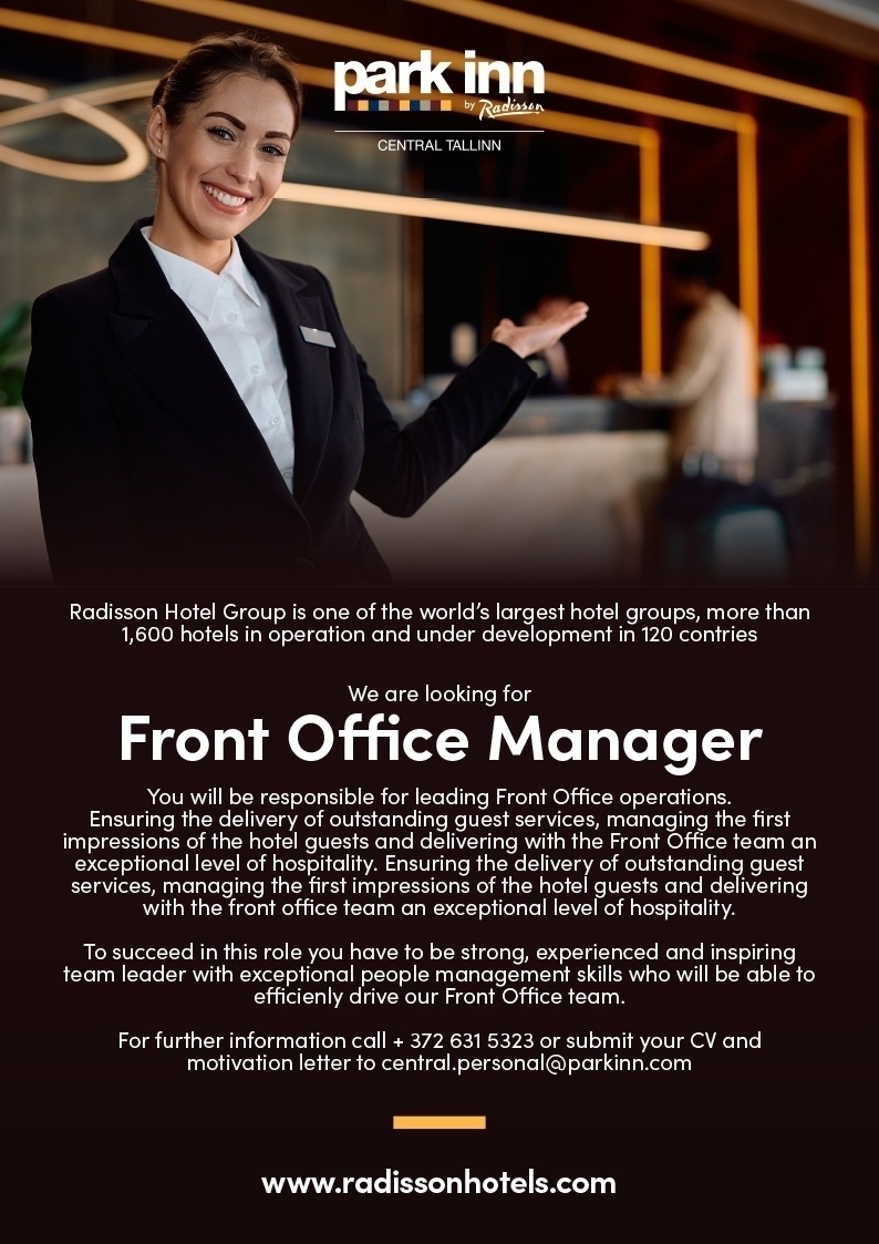 Park Inn by Radisson Central Tallinn Front Office Manager