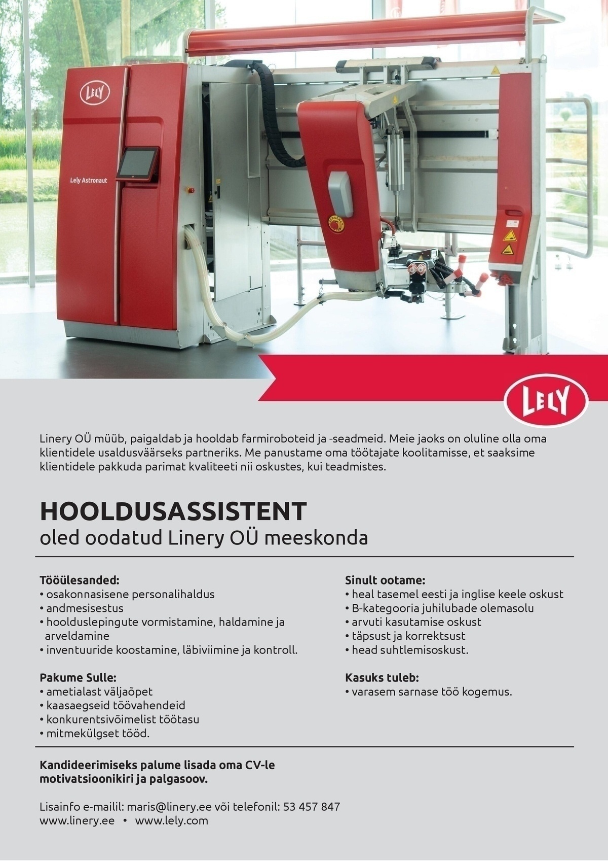 LINERY OÜ Hooldusassistent