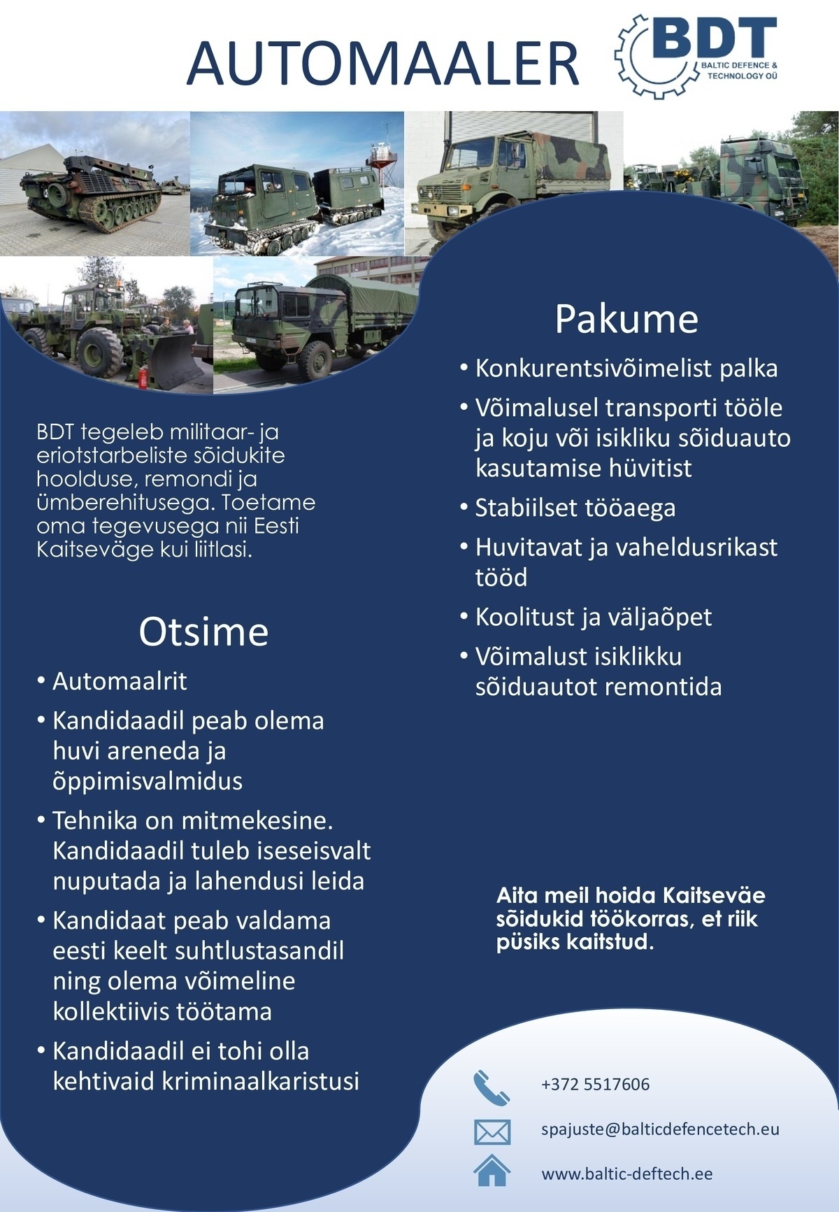 Baltic Defence & Technology OÜ Automaaler (Maardu)