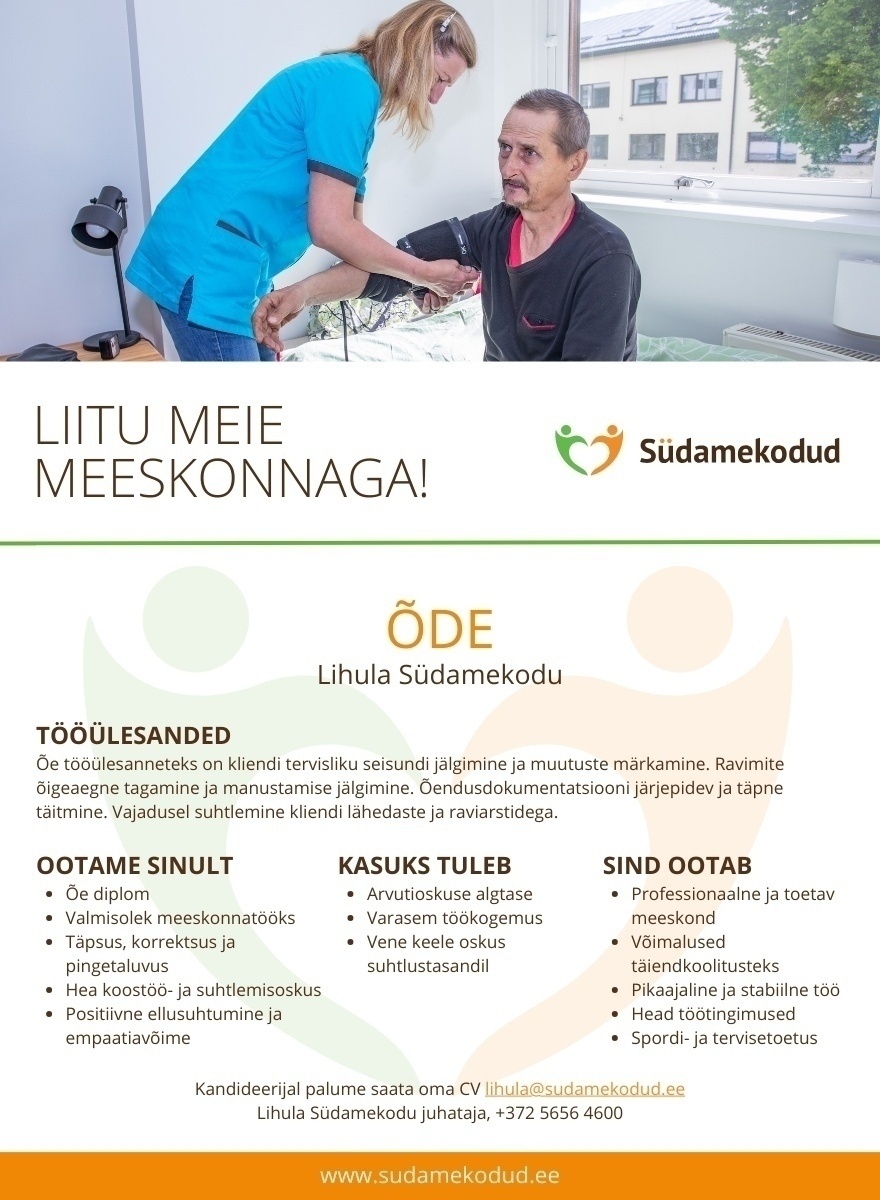 Südamekodud AS Õde Lihula Südamekodusse