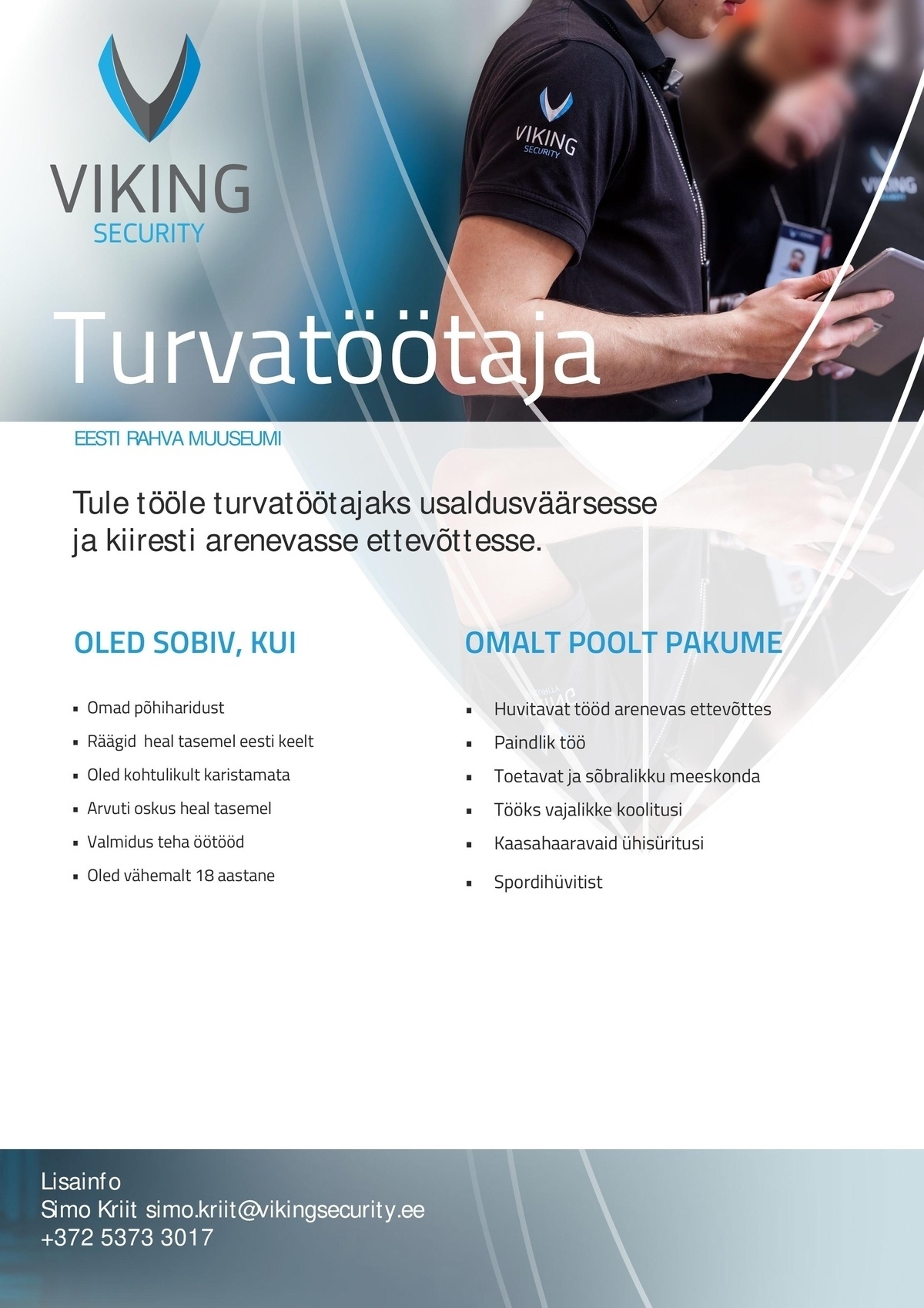 Viking Security AS Turvatöötaja Eesti Rahva Muuseumi