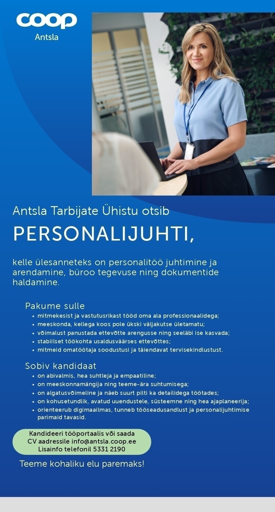 Antsla Tarbijate Ühistu Personalijuht