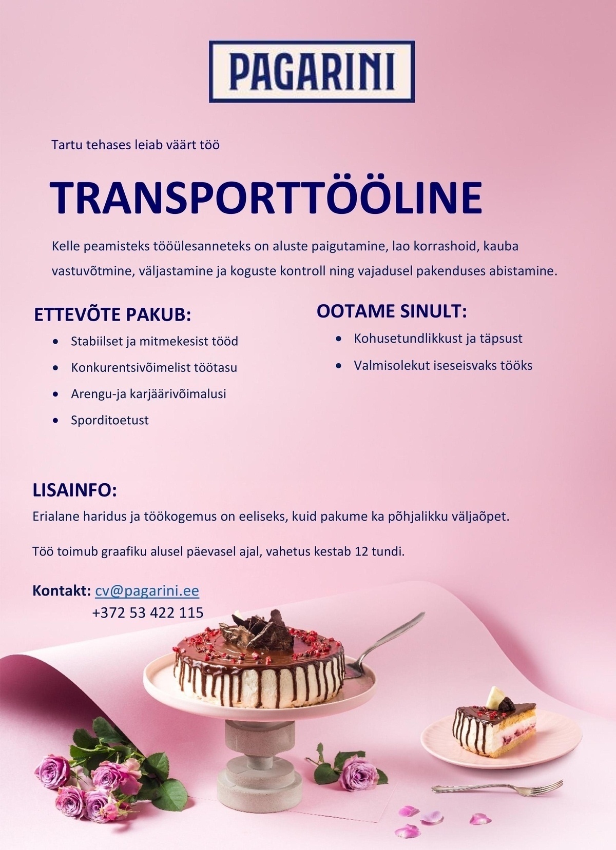 Pagarini OÜ Transporttööline