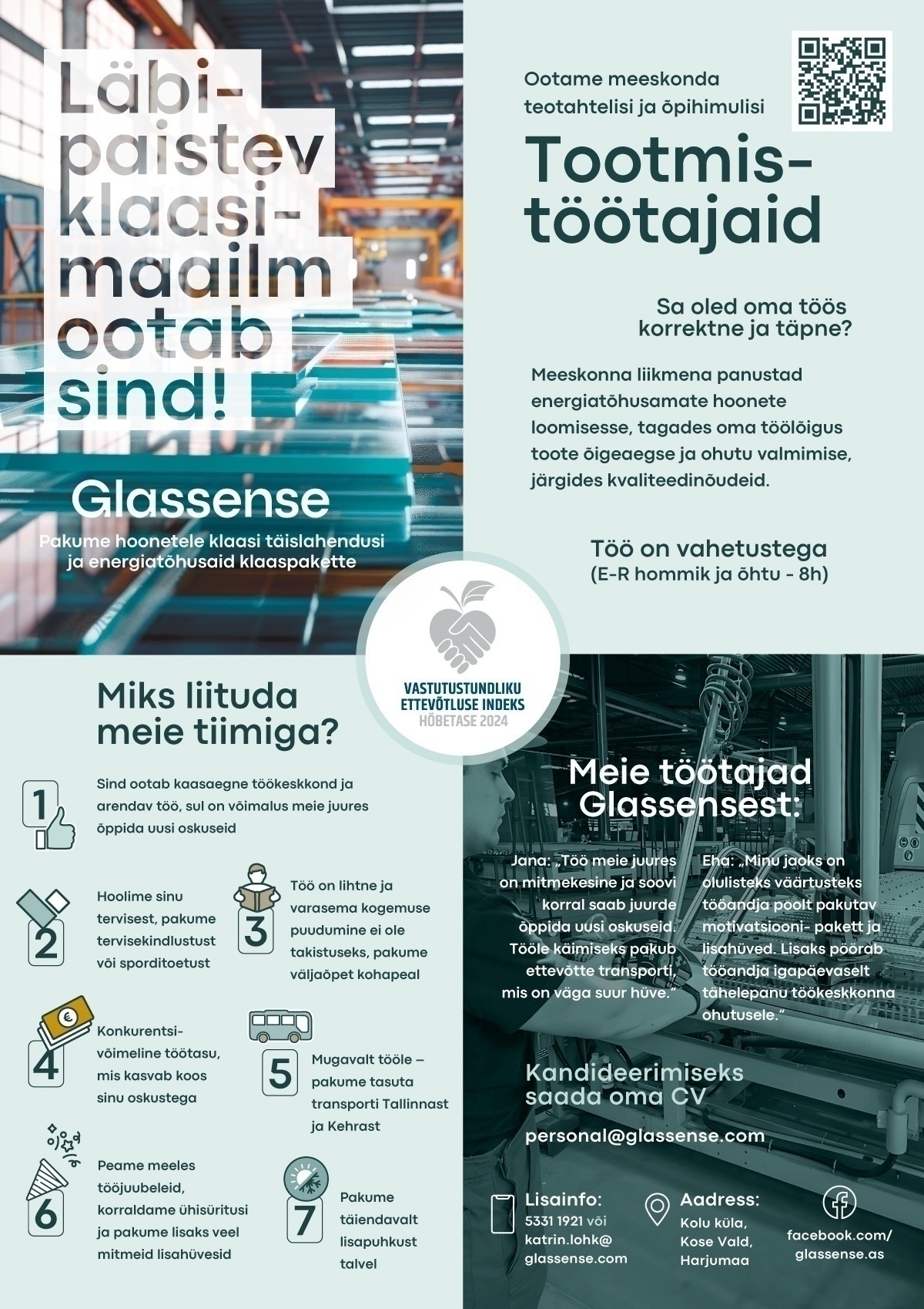 Glassense AS Tootmistööline