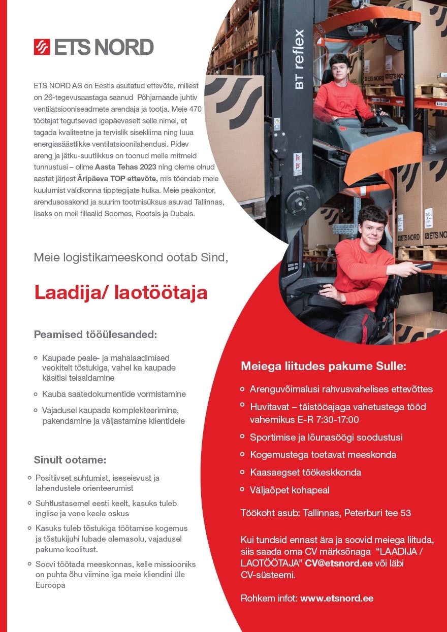 ETS NORD AS LAADIJA/LAOTÖÖTAJA