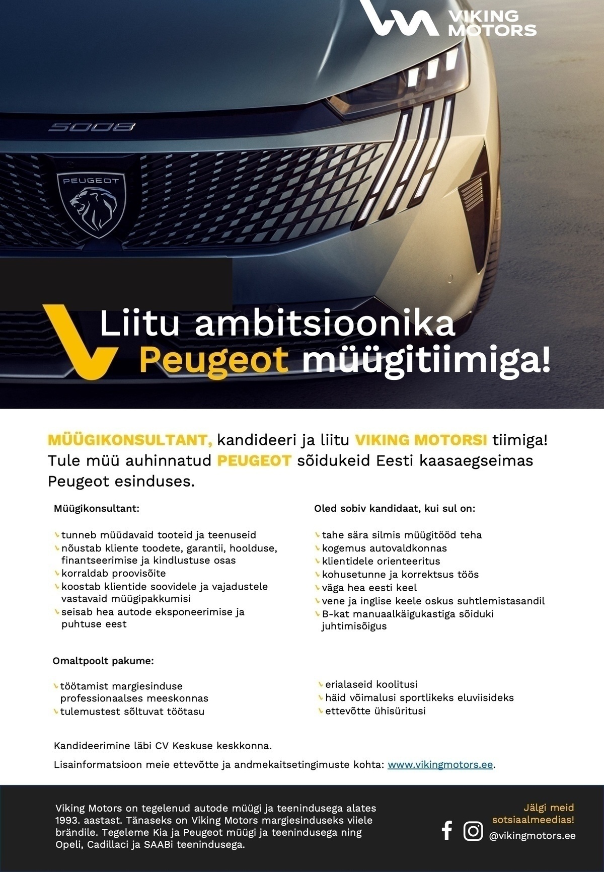 Viking Motors AS Automüügikonsultant