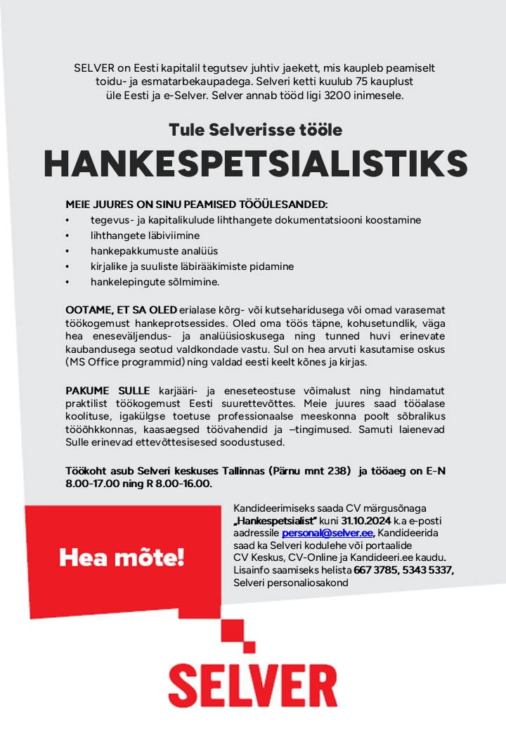 Selver HANKESPETSIALIST