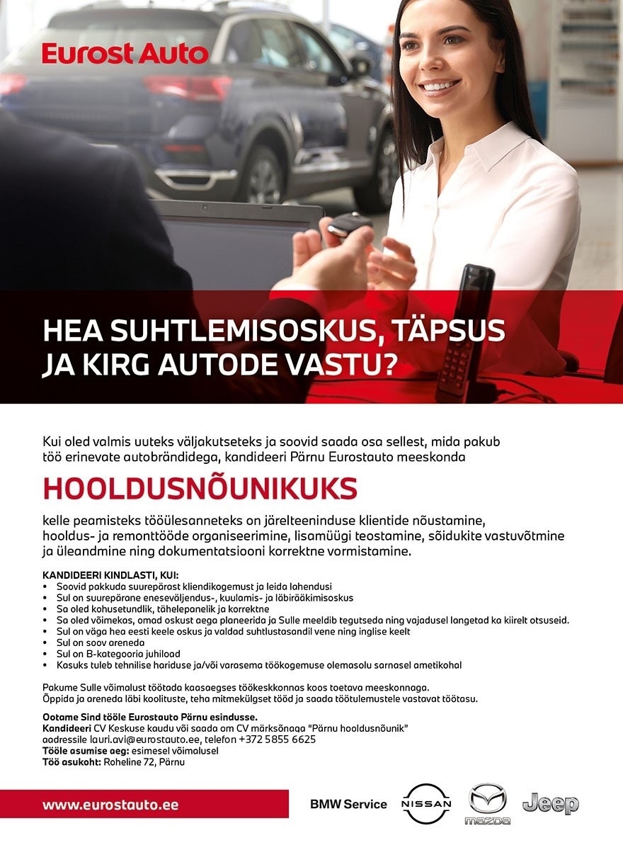 Eurostauto OÜ Hooldusnõunik