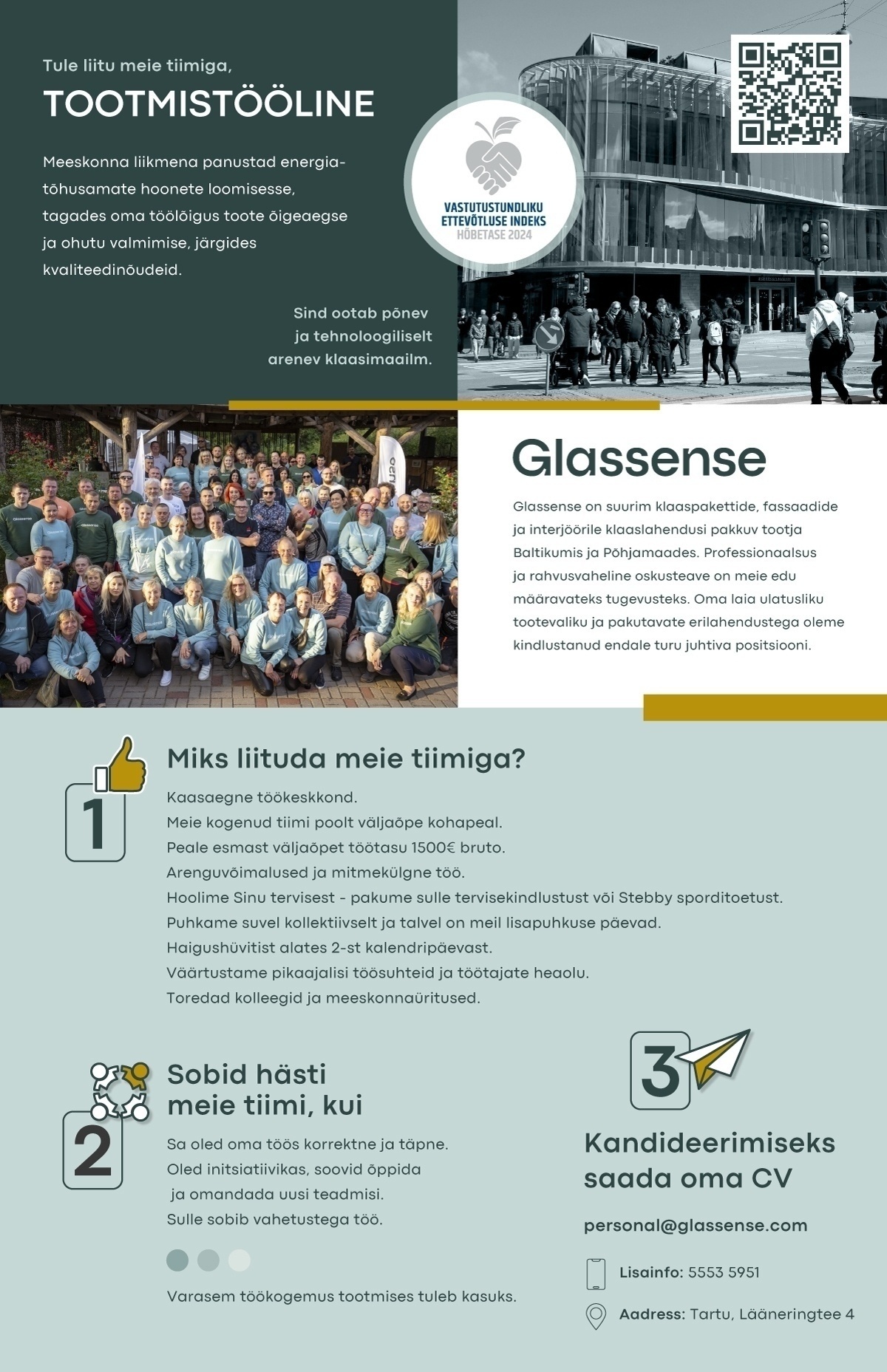 Glassense AS Tootmistööline