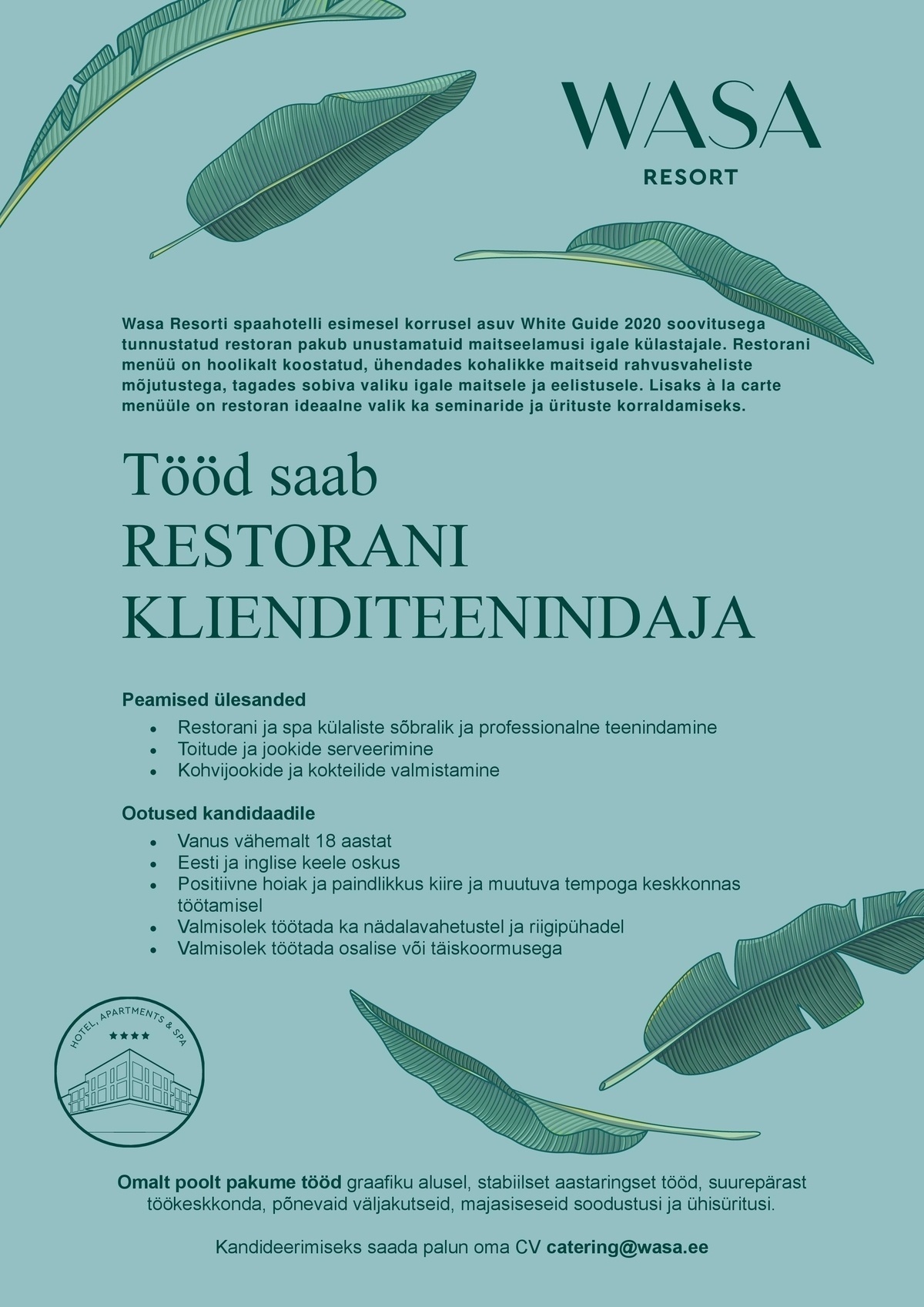 Wasa AS Restorani Klienditeenindaja