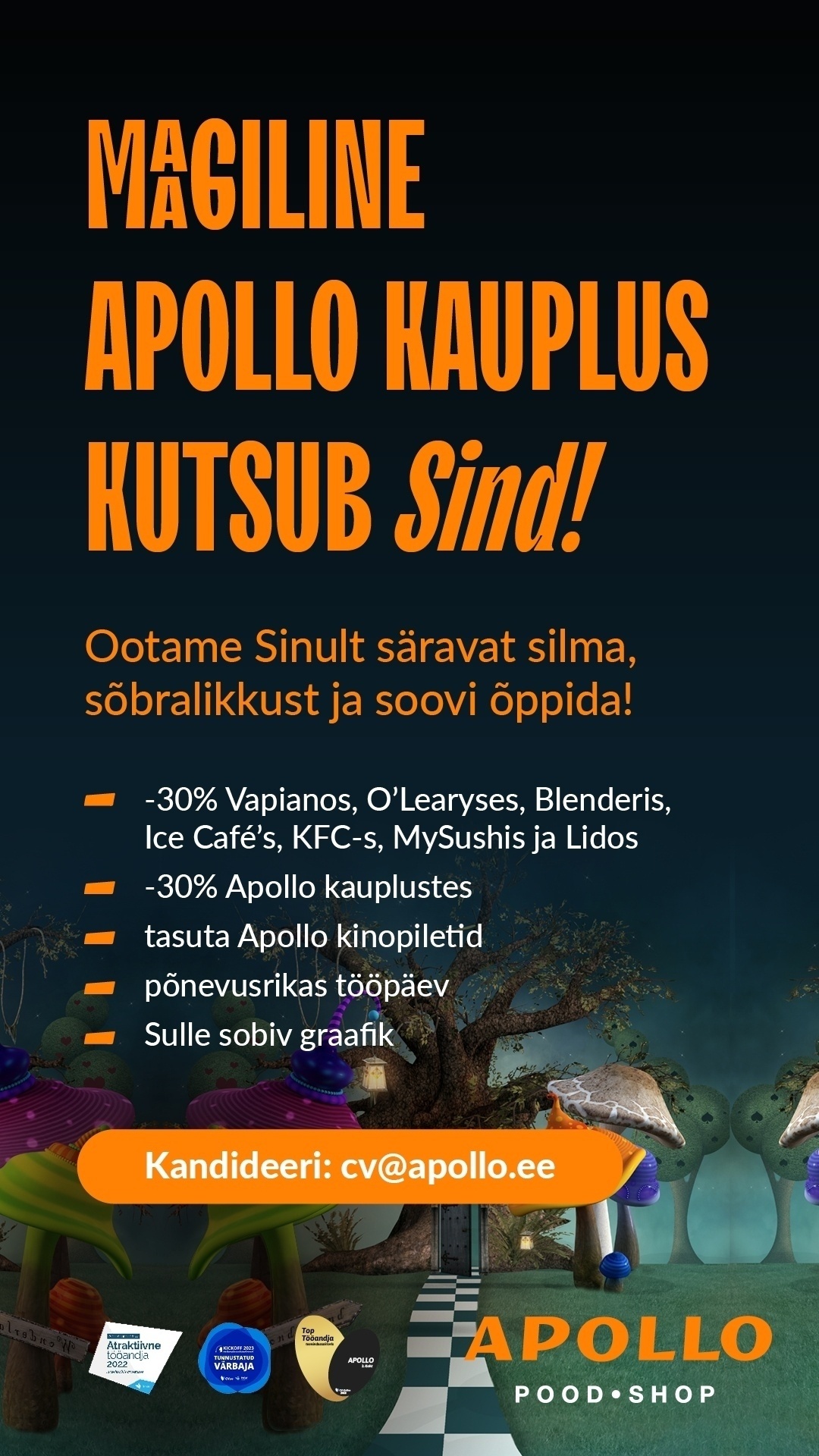 Apollo Kauplused OÜ Haapsalu APOLLO kauplus kutsub tiimi klienditeenindajat!