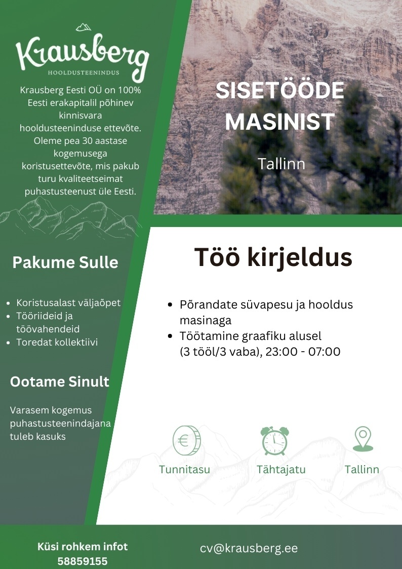 KRAUSBERG EESTI OÜ Sisetööde masinist