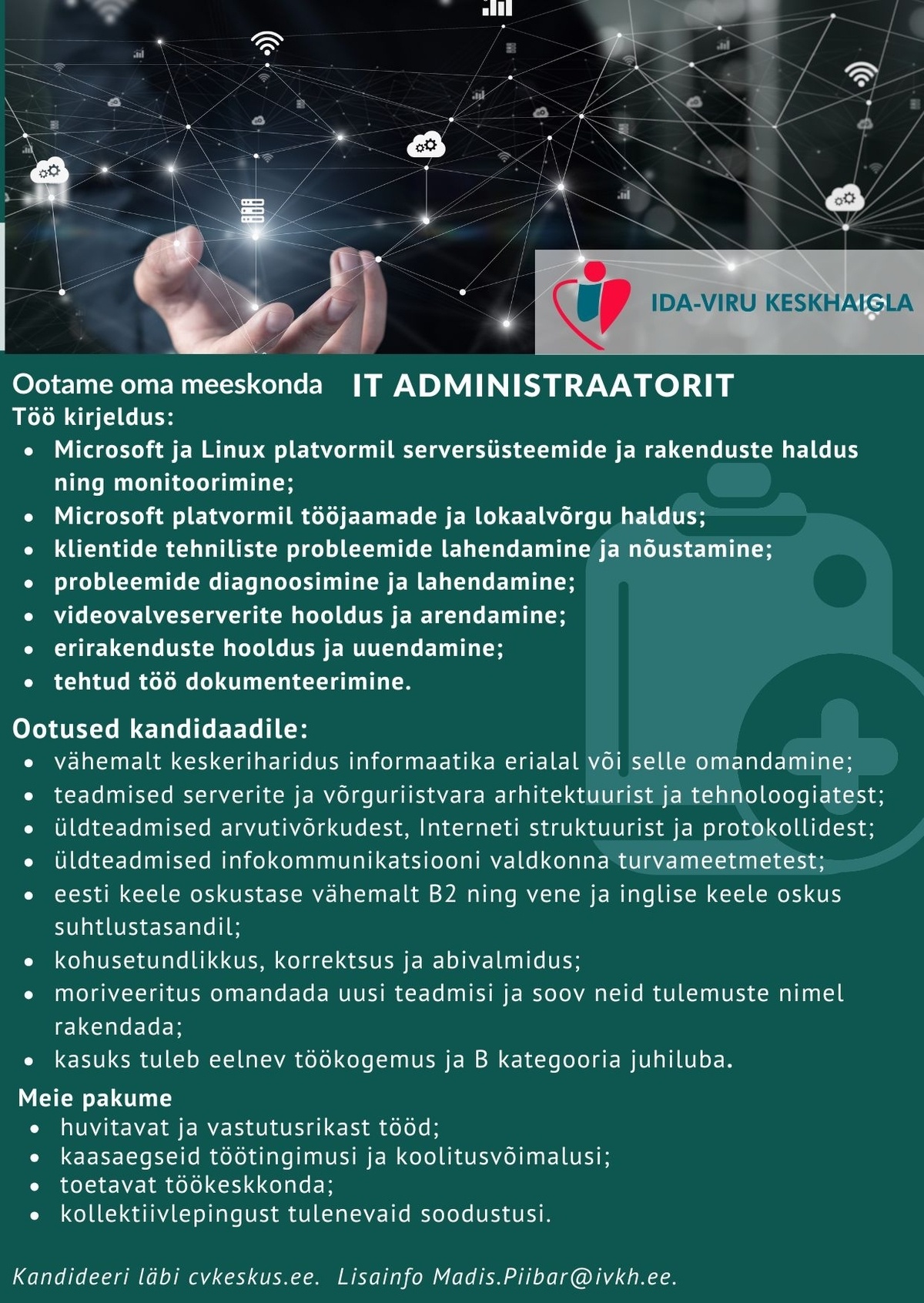 Ida-Viru Keskhaigla SA IT administraator