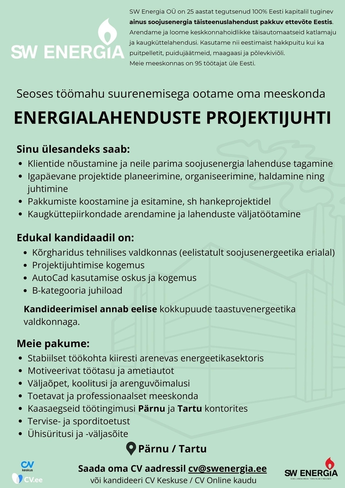 SW Energia OÜ Energialahenduste projektijuht