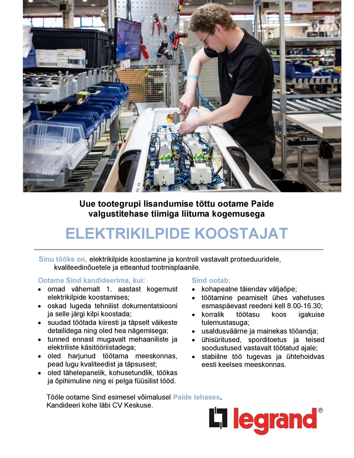 Legrand Estonia OÜ Elektrikilpide koostaja