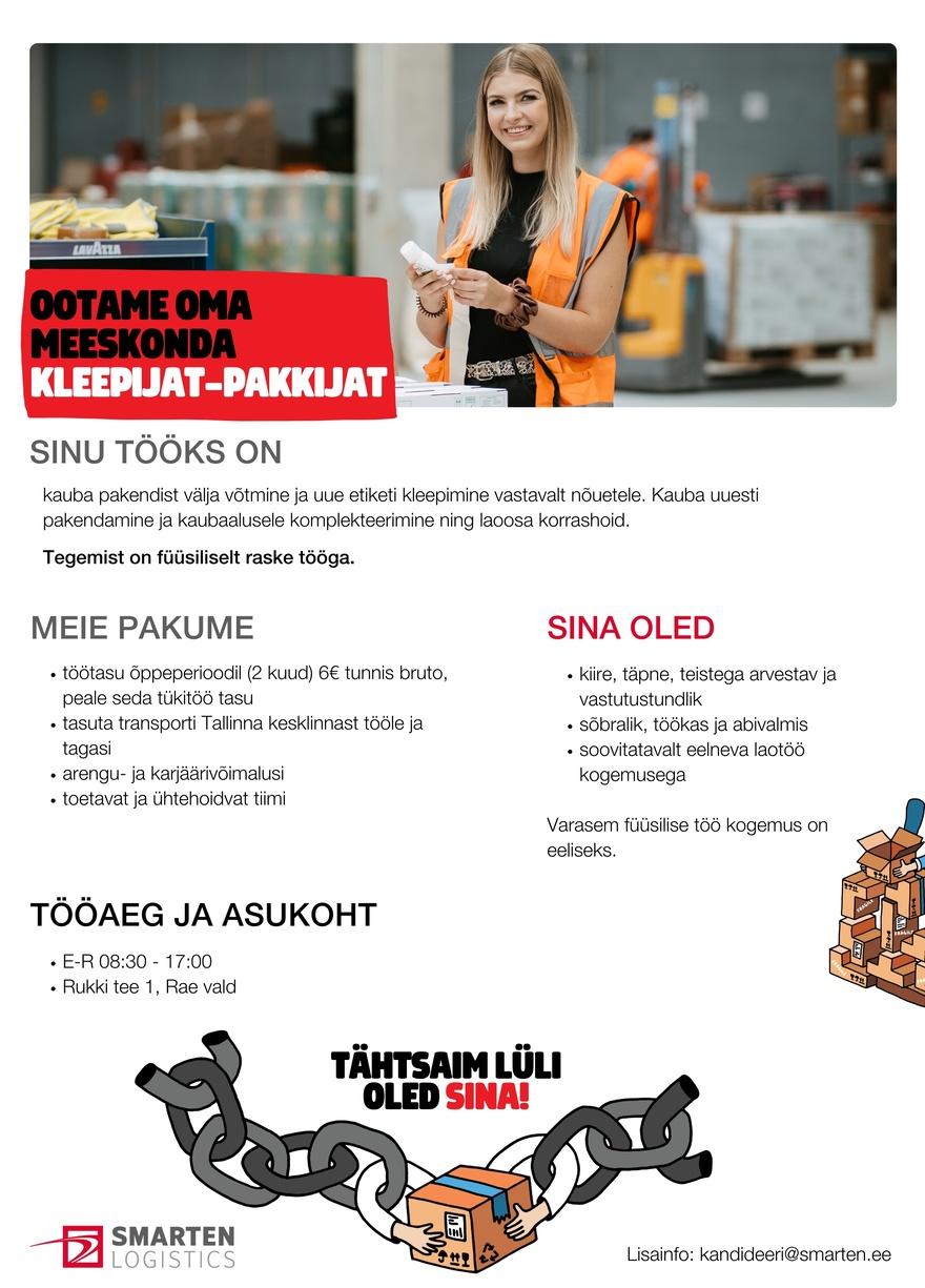 AS Smarten Logistics Kleepija-pakkija