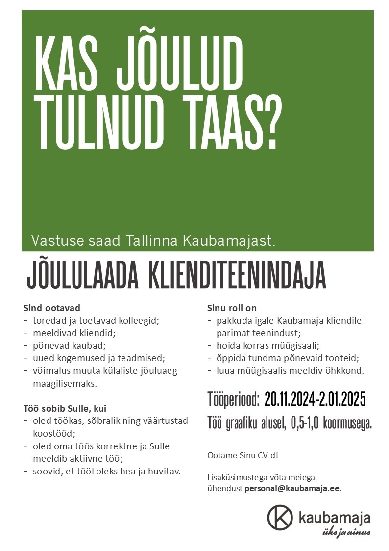 Kaubamaja Jõululaada teenindaja