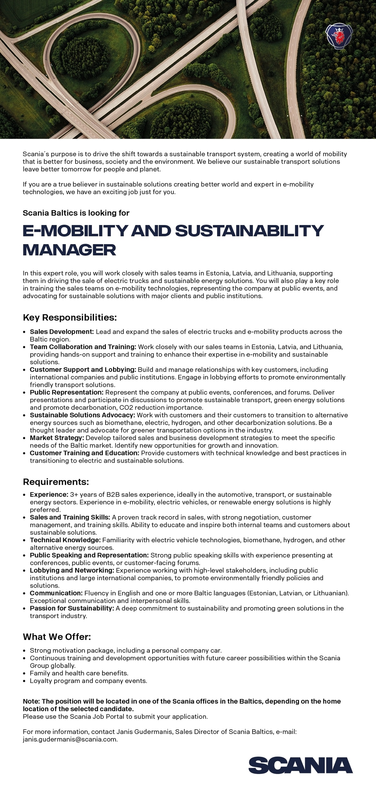 Scania Eesti AS Baltic E-Mobility and Sustainability Manager