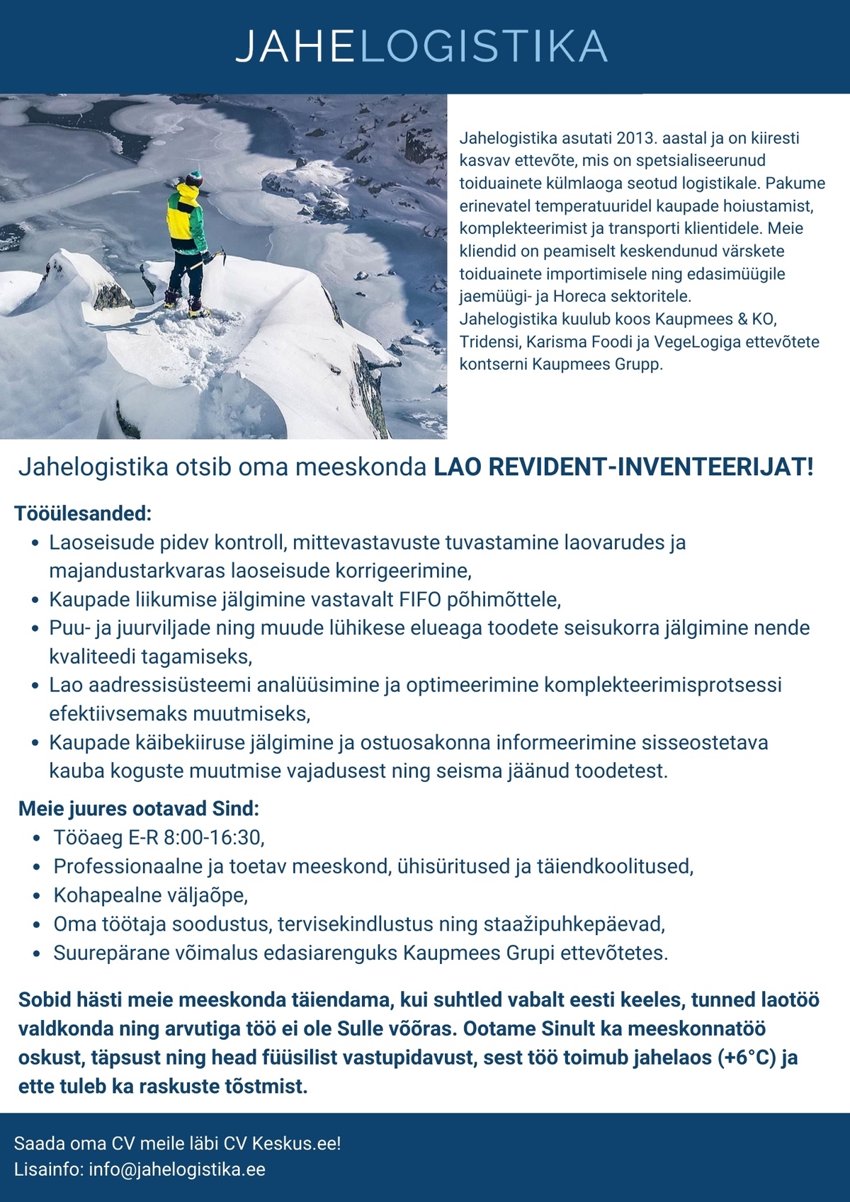 JAHELOGISTIKA OÜ Lao revident-inventeerija