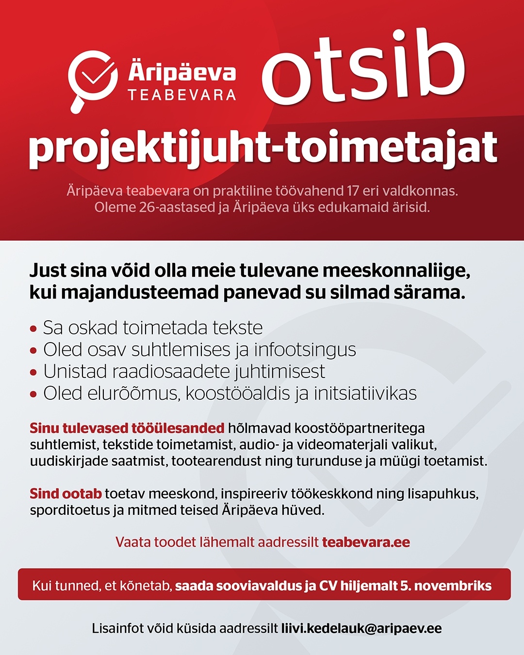 Äripäev AS Projektijuht-toimetaja