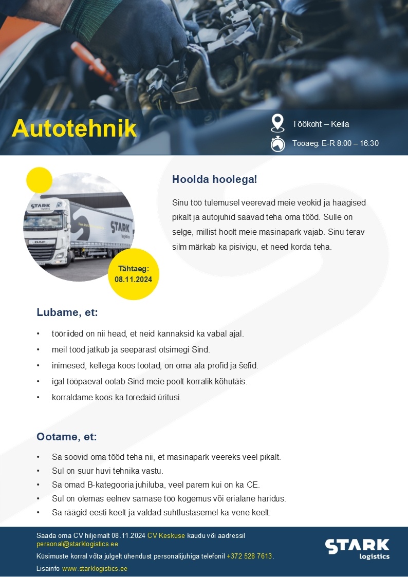 STARK LOGISTICS AS AUTOTEHNIK veoautodele ja haagistele