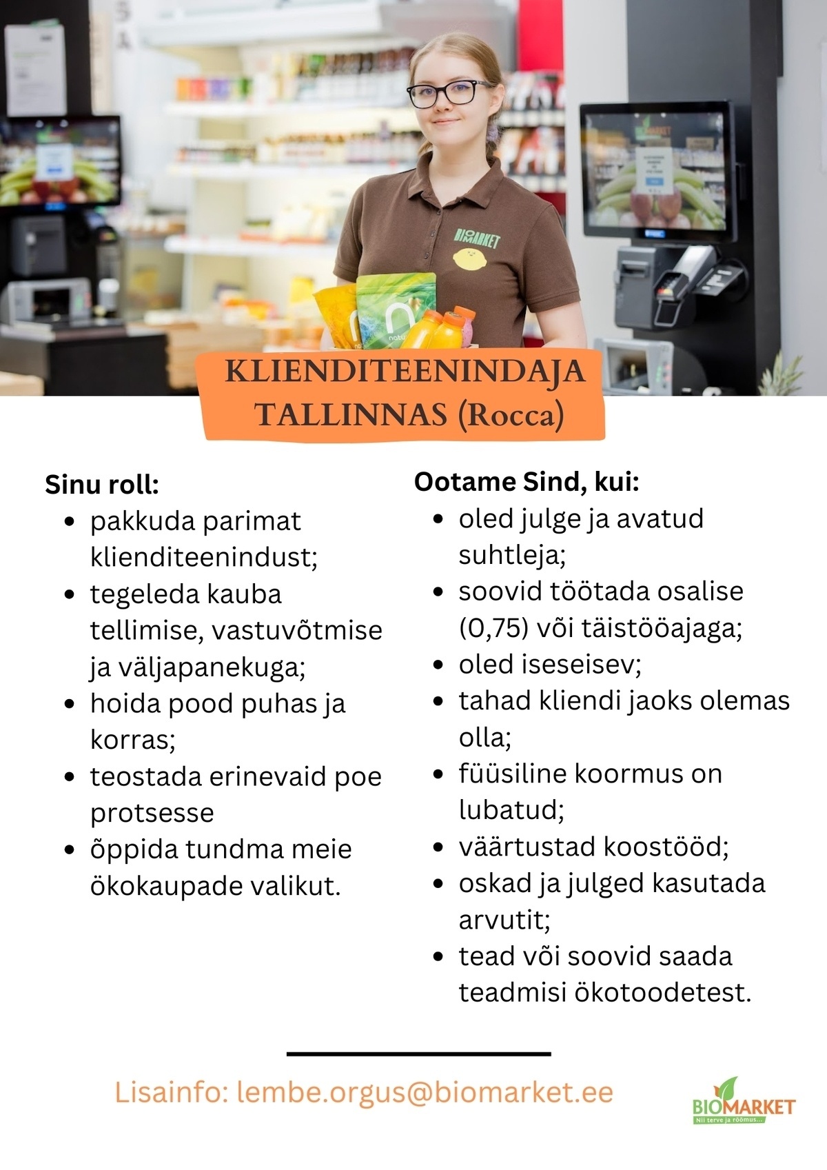 BIOMARKET OÜ Klienditeenindaja