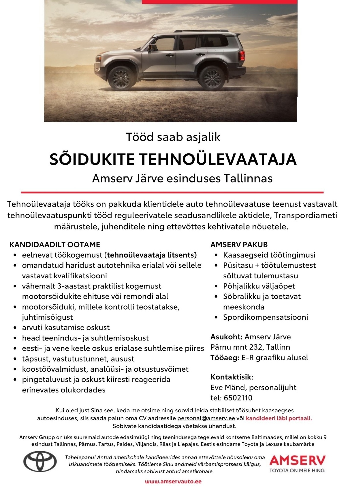 Amserv Grupi AS Tehnoülevaataja Amserv Järve esinduses