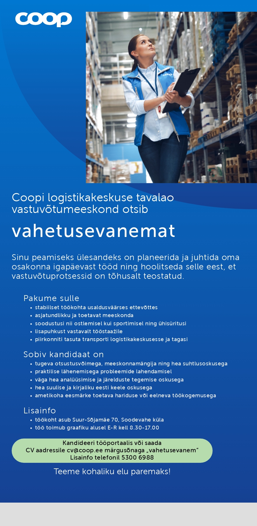 Coop Eesti Keskühistu Vahetusevanem (tavaladu)