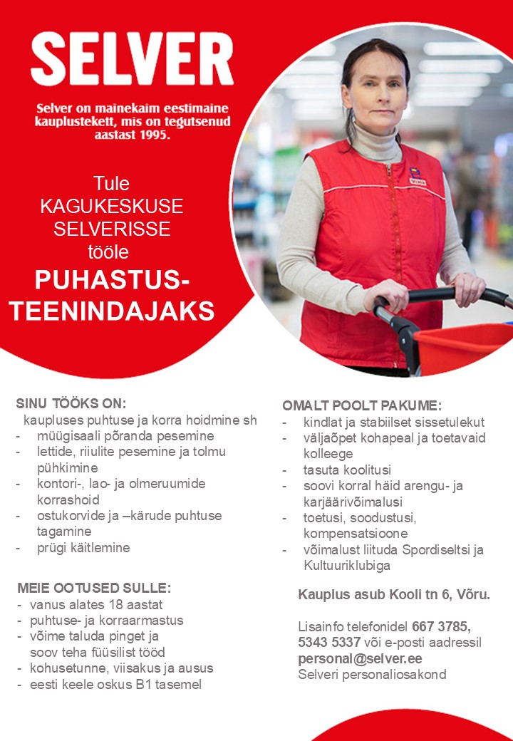 Selver Puhastusteenindaja Kagukeskuse Selveris