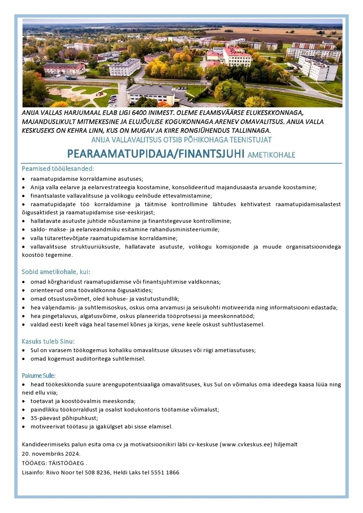 Anija Vallavalitsus Pearaamatupidaja / finantsjuht