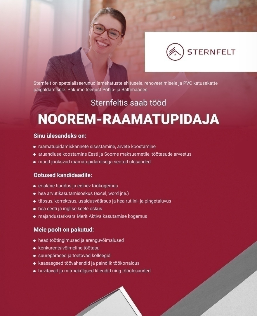 STERNFELT OÜ Noorem-raamatupidaja