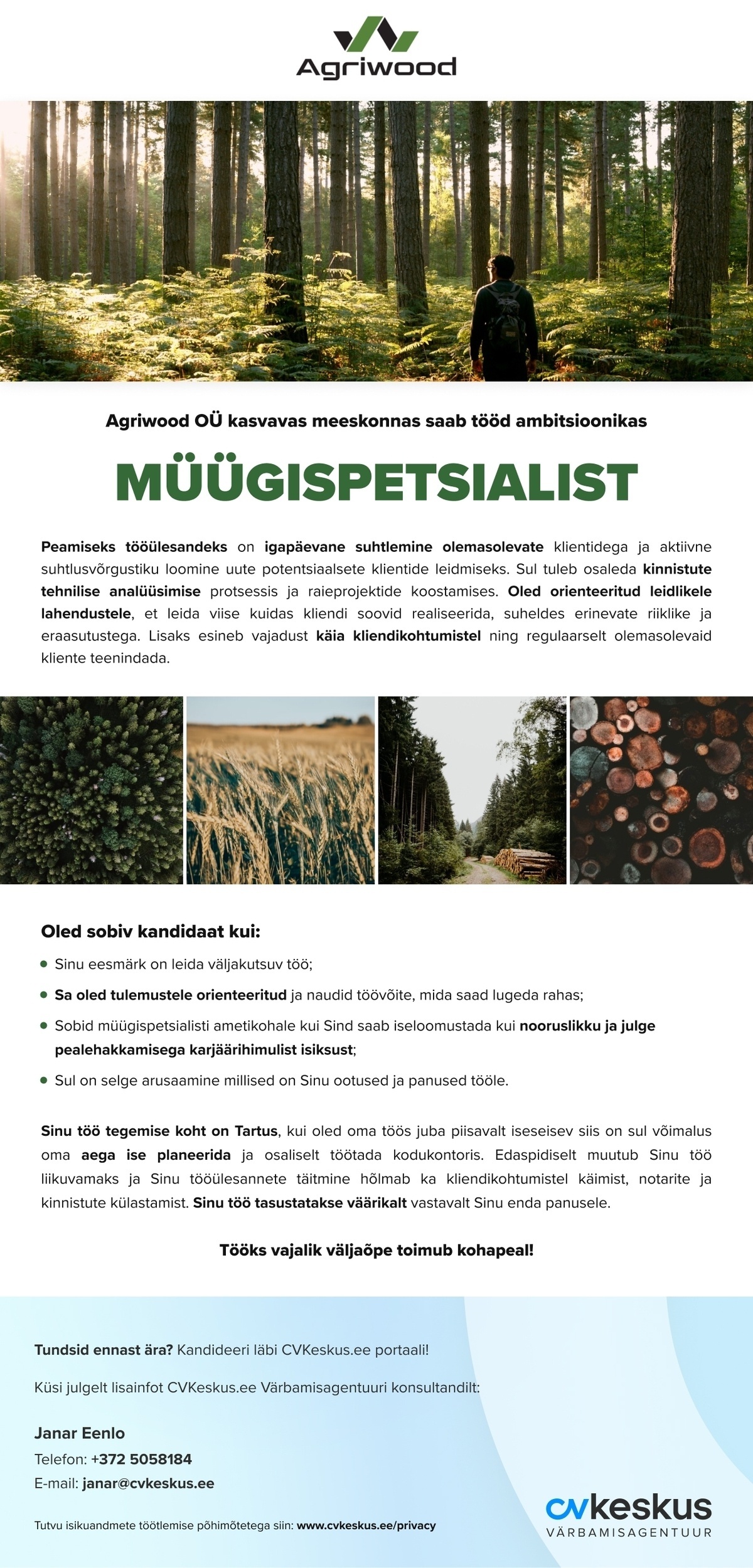 AGRIWOOD OÜ MÜÜGISPETSIALIST