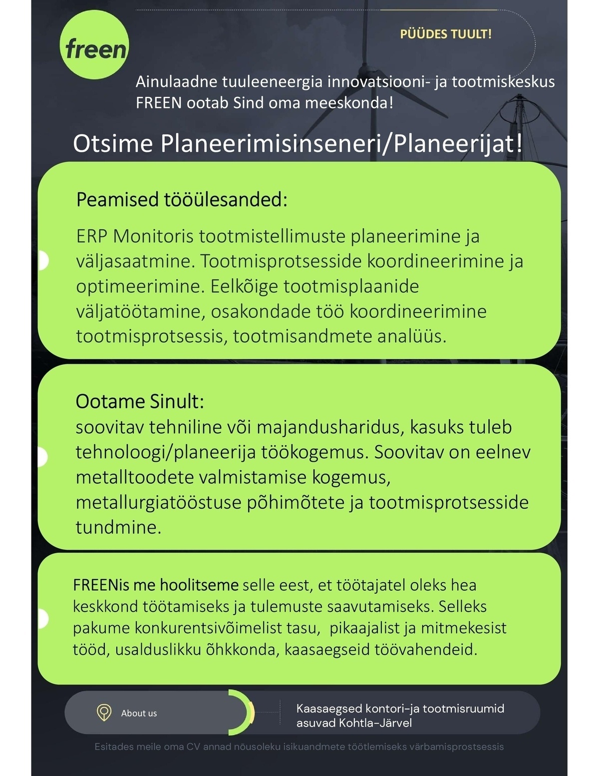 FREEN OÜ Planeerimisinsener/Planeerija