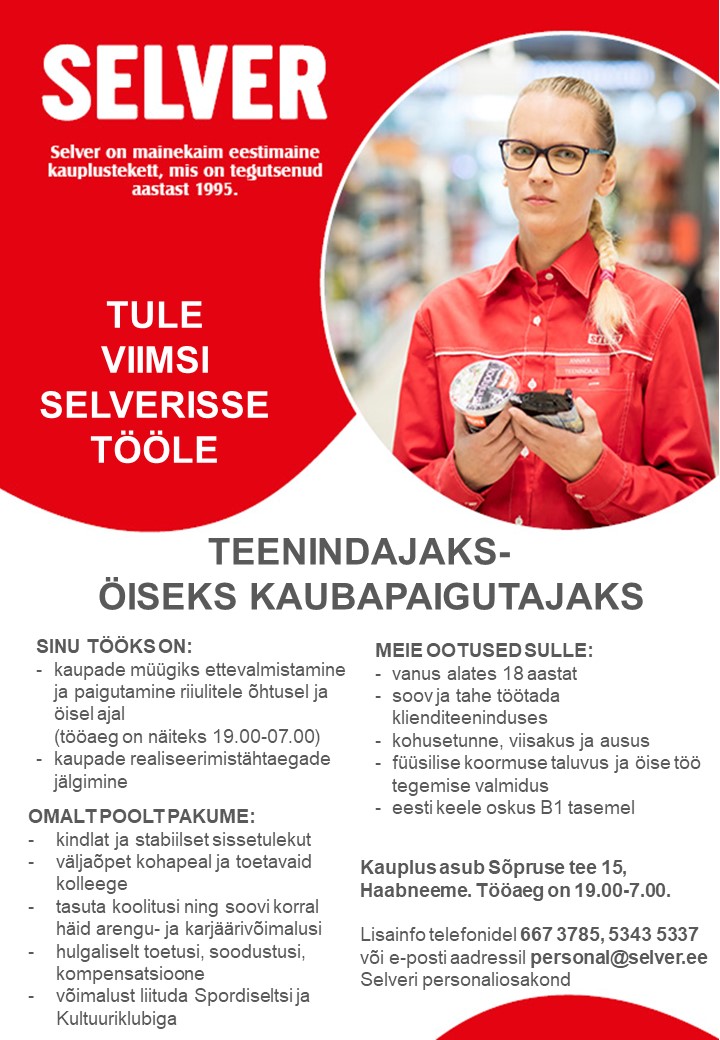 Selver Öine kaubapaigutaja Viimsi Selveris