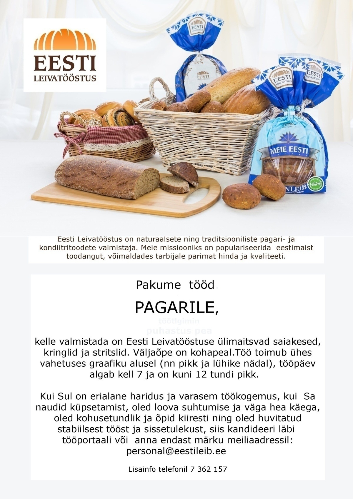 EESTI LEIVATÖÖSTUS AS Pagar