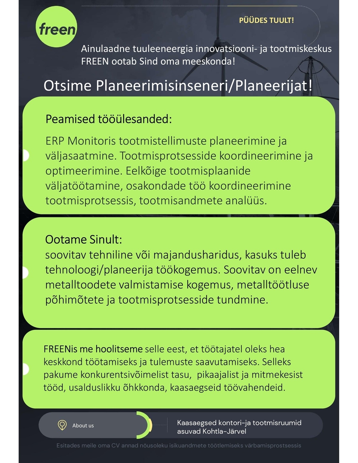 FREEN OÜ Planeerimisinsener/Planeerija