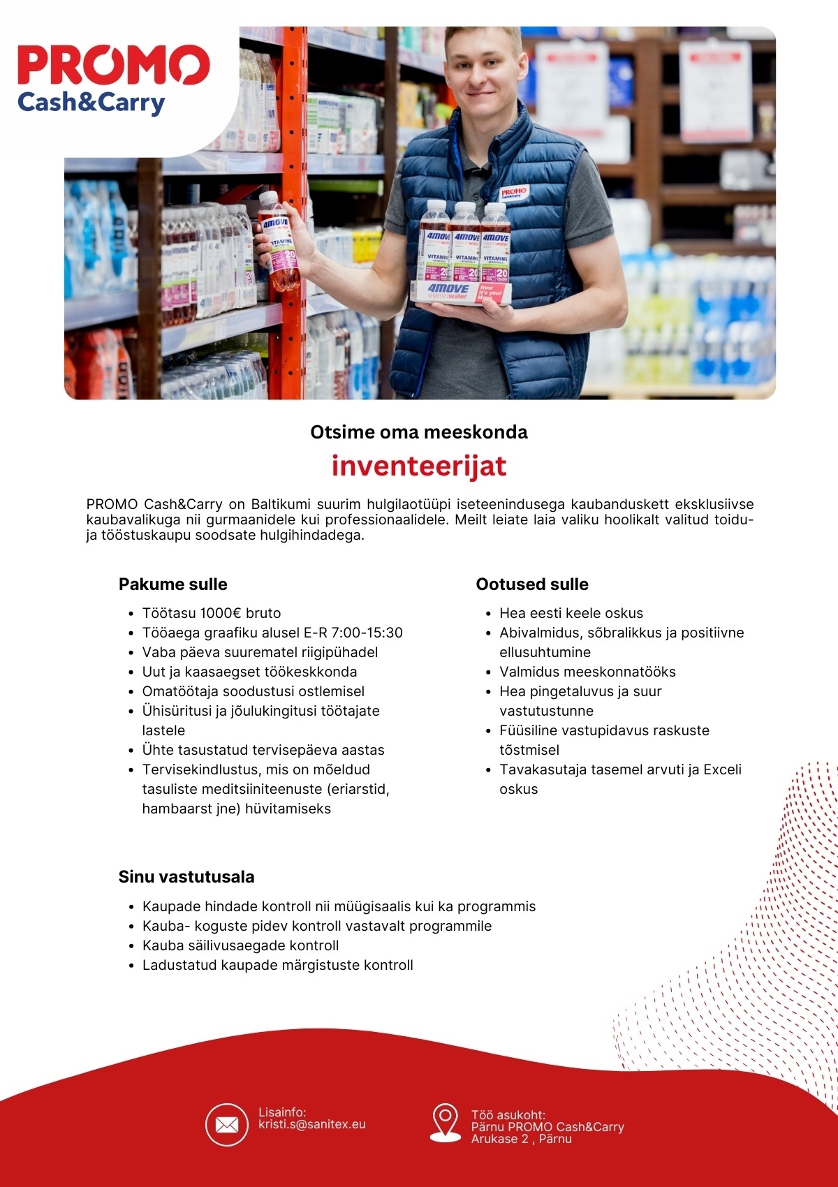 Sanitex OÜ Inventeerija Pärnu Promo Cash&Carry hulgikaupluses