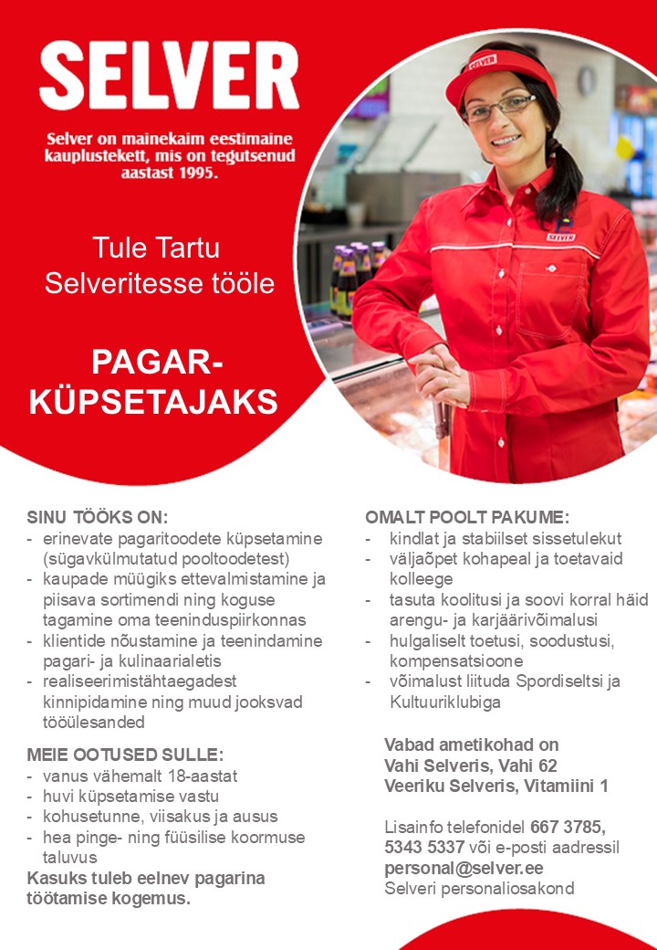 Selver Pagar-küpsetaja Tartu Selverites