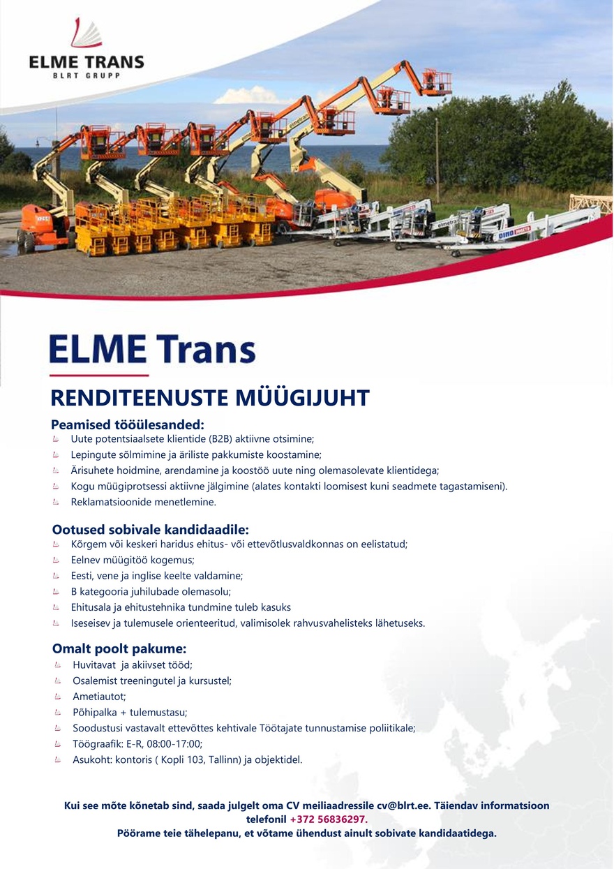 Elme Trans Renditeenuste müügijuht