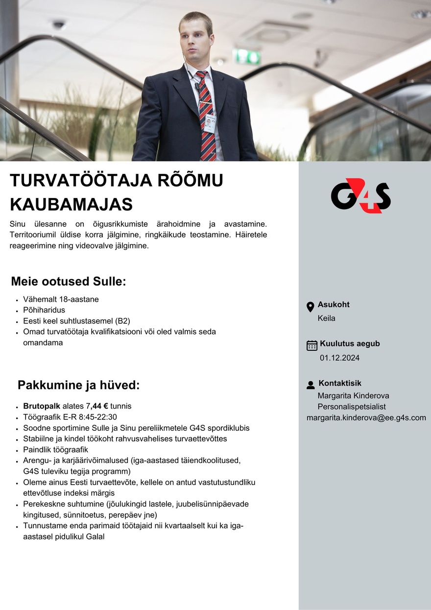 AS G4S Eesti Turvatöötaja Rõõmu Kaubamajas