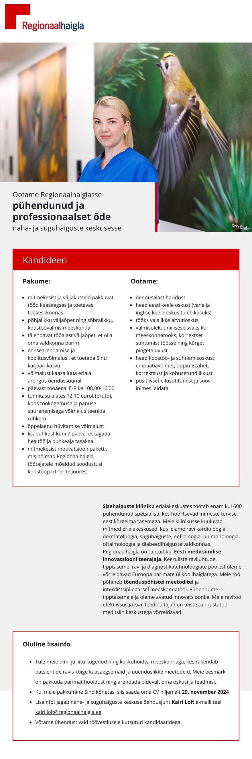 Põhja-Eesti Regionaalhaigla Õde naha- ja suguhaiguste keskusesse